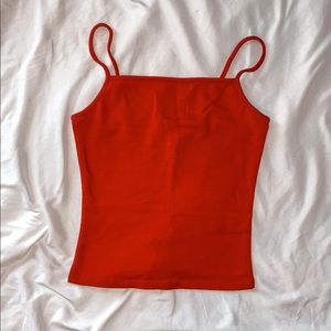 Garage Red Halter Crop